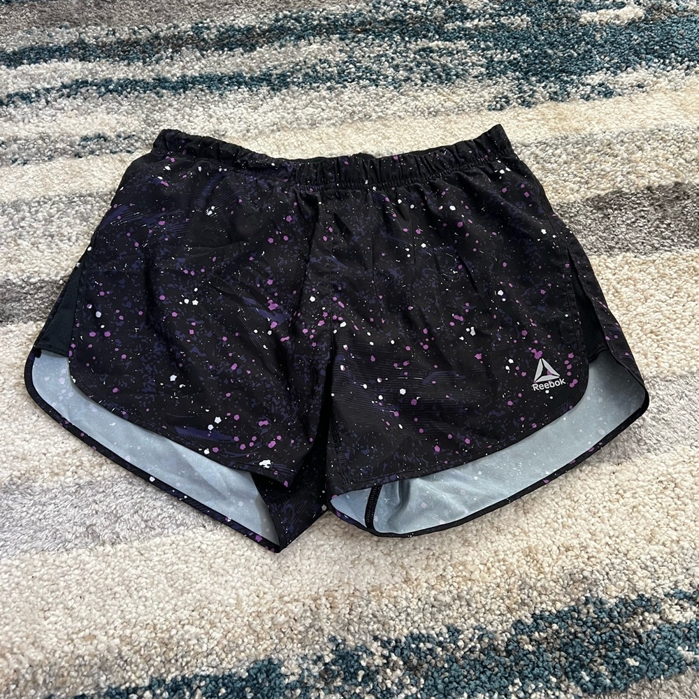 Reebok Black and Purple Athletic Shorts